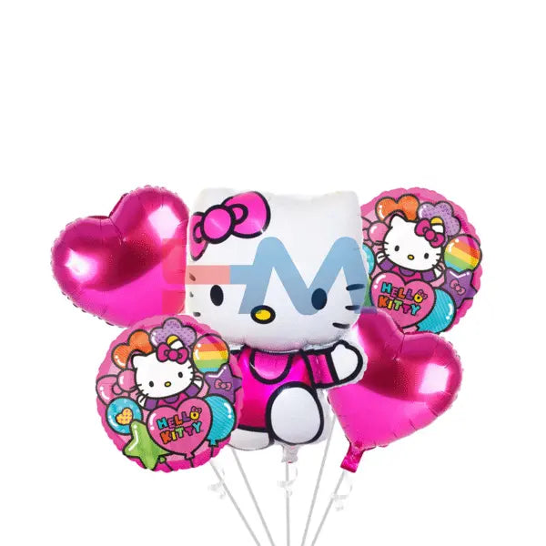 5Pcs Foil Balloons Set Girls Characters