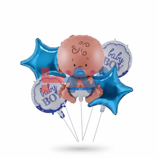 5 PC Its A Boy Foil Balloons