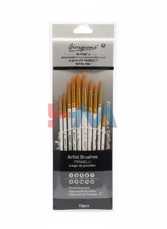 Giorgione Artist Round Paint Brushes set -10Pc (Round)