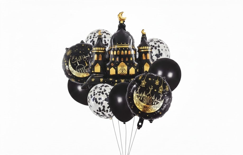 9 Pc Eid Mubarak Foil Ballons Set For Decoration
