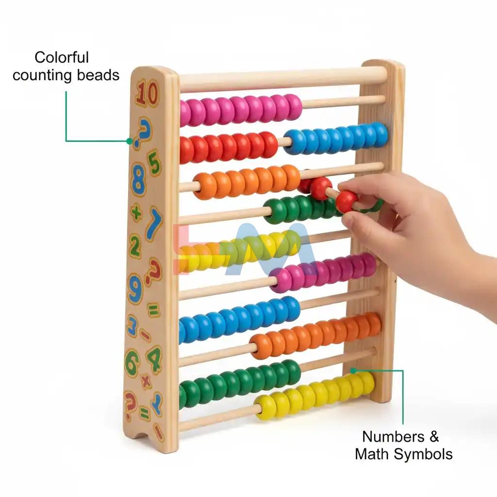 Abacus Calculating Wooden 10 Row Toy