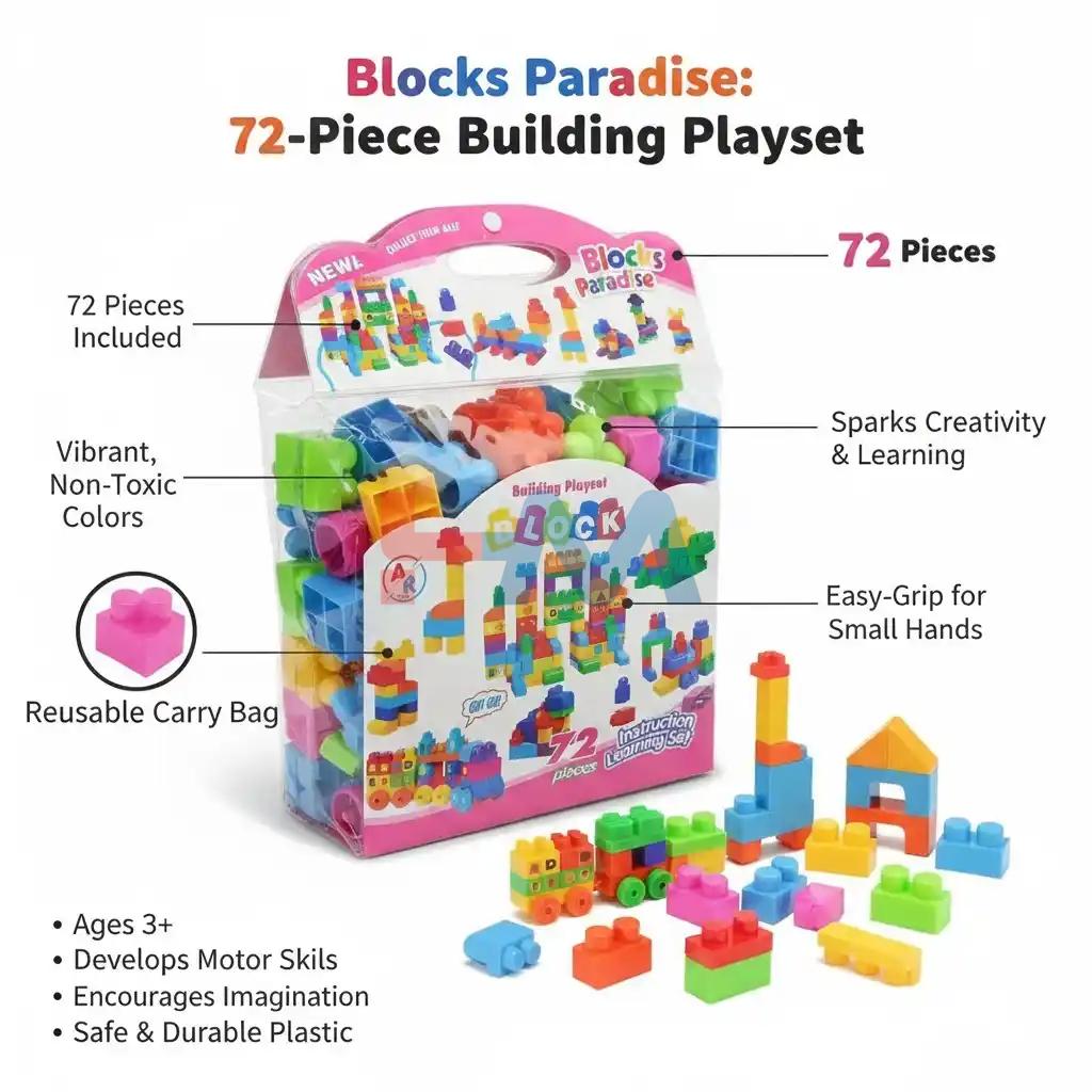 MindGrow 72Pc Building Blocks Educational Set