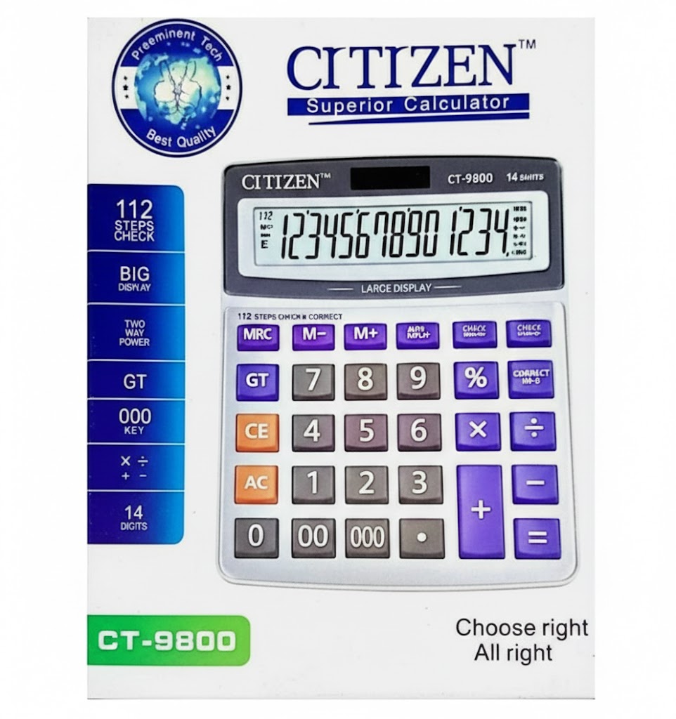 Citizen Solar Dual Power Calculator CT-9800 (First Copy)