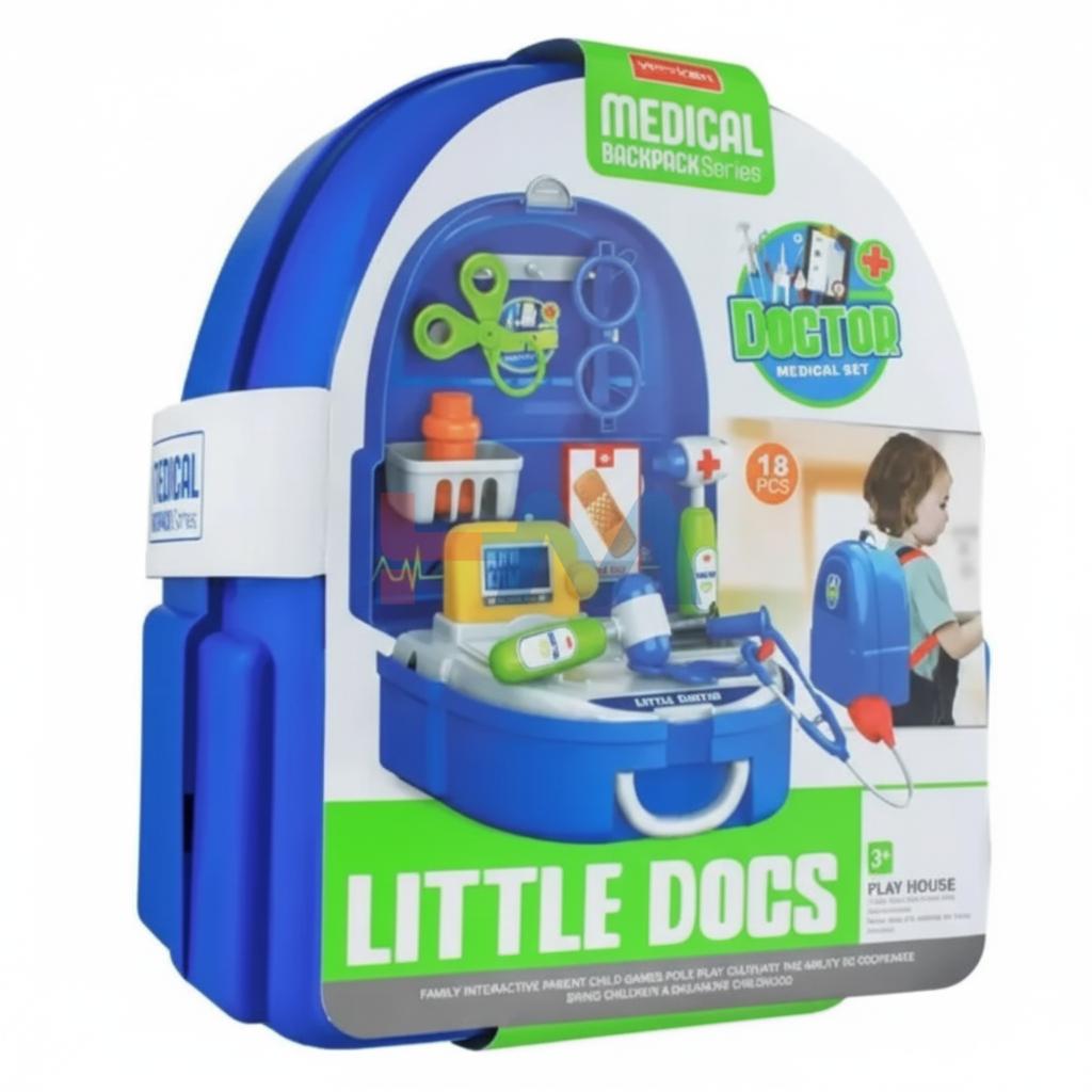 Interactive Little Doctor Medical Suitcase/Backpack For Kids - 18 Pcs