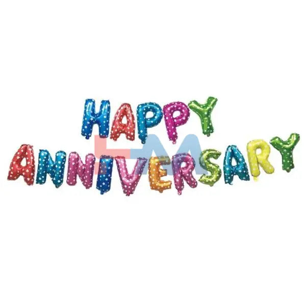 Happy Anniversary Foil Balloons in Multiple Colors