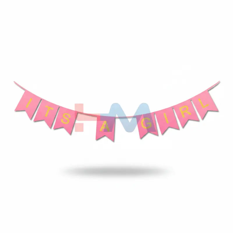 Its A Girl Card Bunting Banner