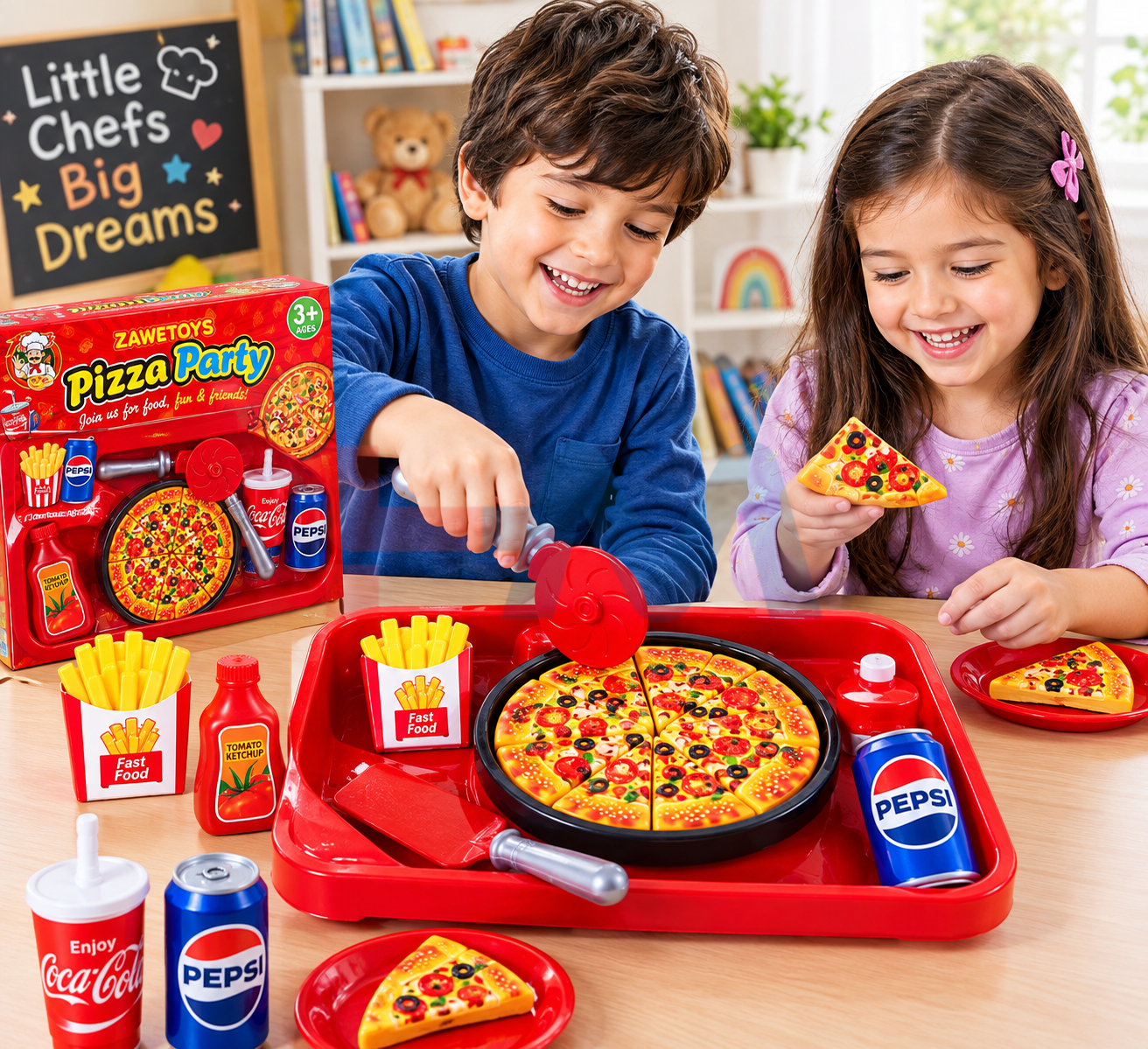 Kids Fast Food Pizza Making Toy Set