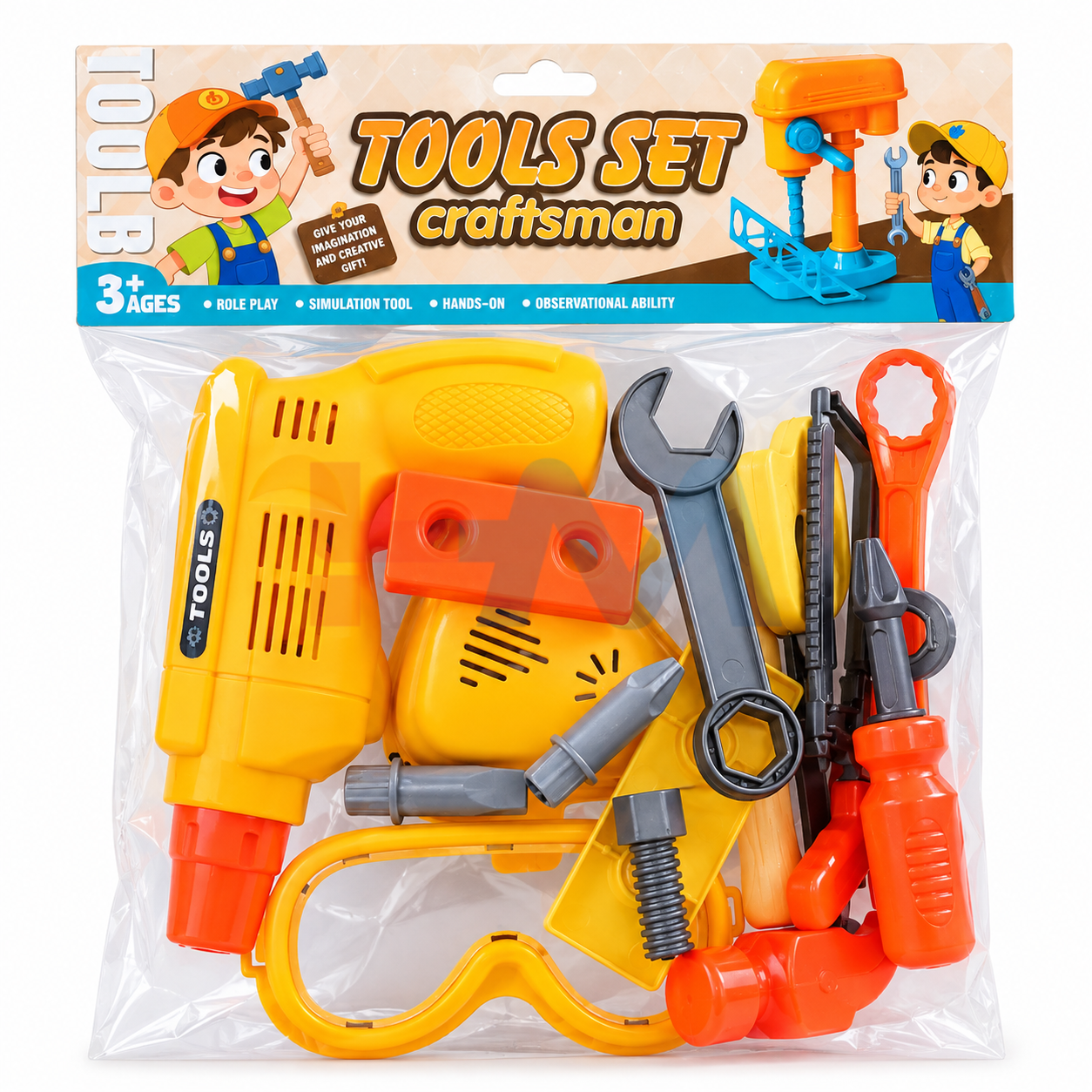 Kids DIY Tool Set with Toy Drill, Hammer & Wrench
