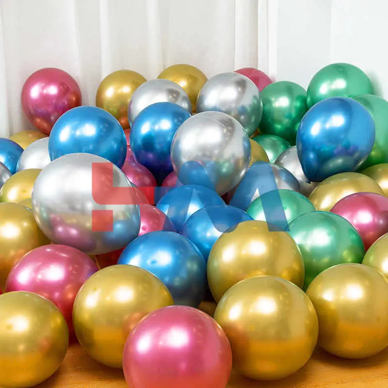 Chrome,Metallic,Shiny Latex Balloons -10" Inch