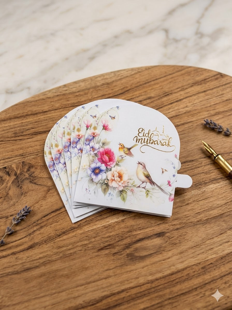 Eid Mubarak Mini Wallet Style Foil Printed Envelope 10 Pc