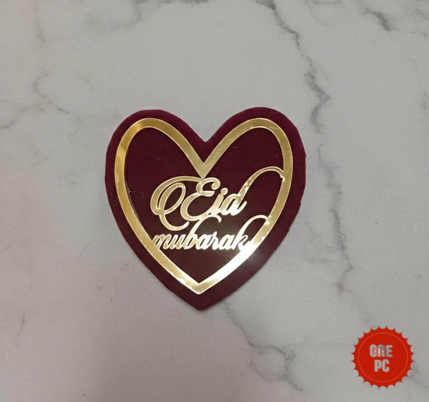 Royal Heart Red Velvet Eid Mubarak Envelope 1 PC