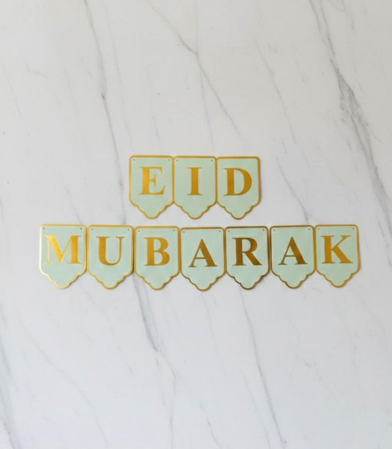 Eid Mubarak Foil Printed Card Banner