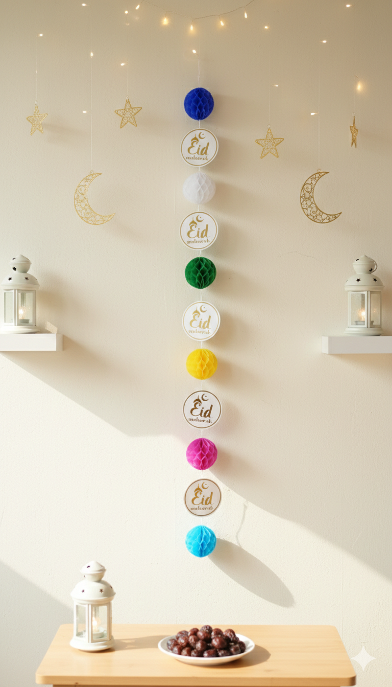 Eid Mubarak Card Flower Hanging For Decoration