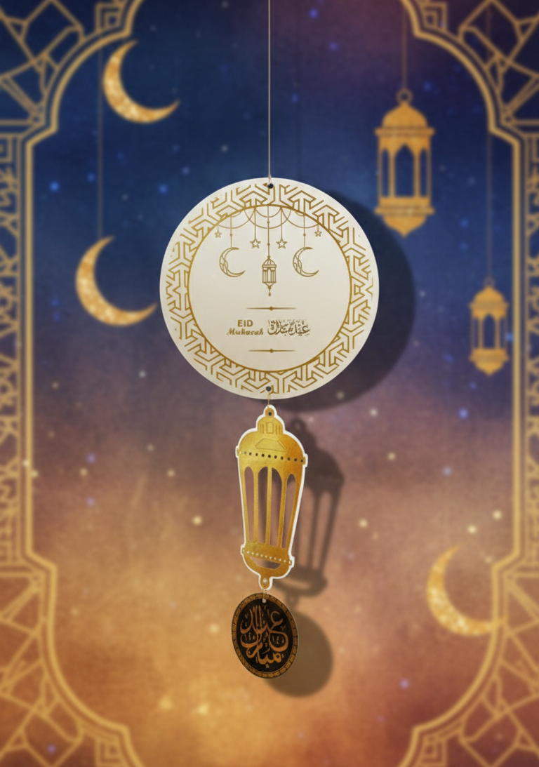 3 Pc Eid Mubarak Hanging Perfect For Decoration