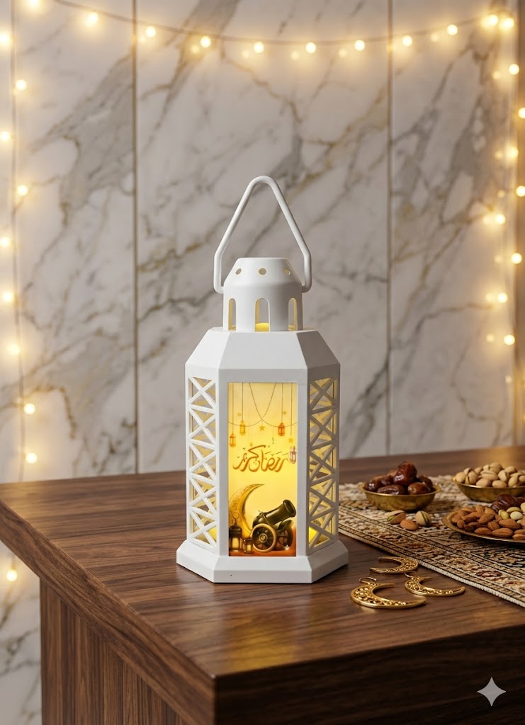 Ramadan White Lattern Decoration