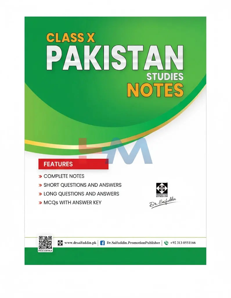 Pakistan Studies Notes For Class X (Dr Saifuddin)