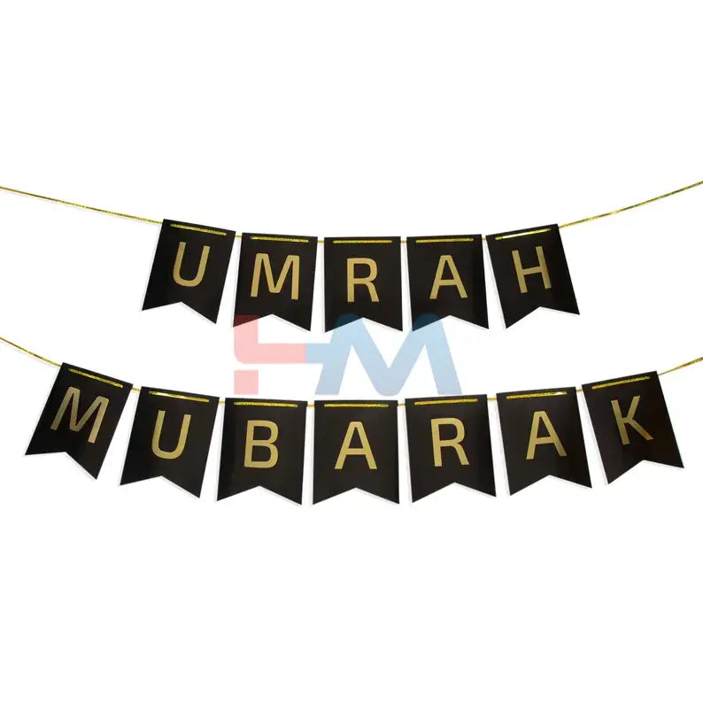 Umrah Mubarak Card Bunting Banner