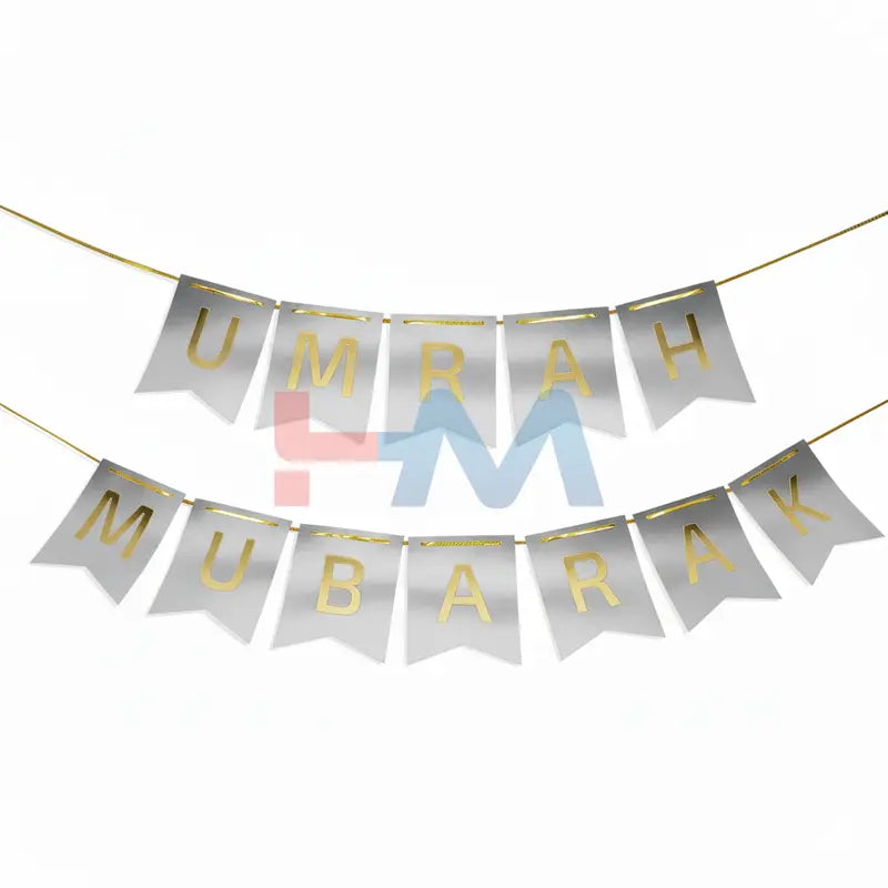 Umrah Mubarak Card Bunting Banner