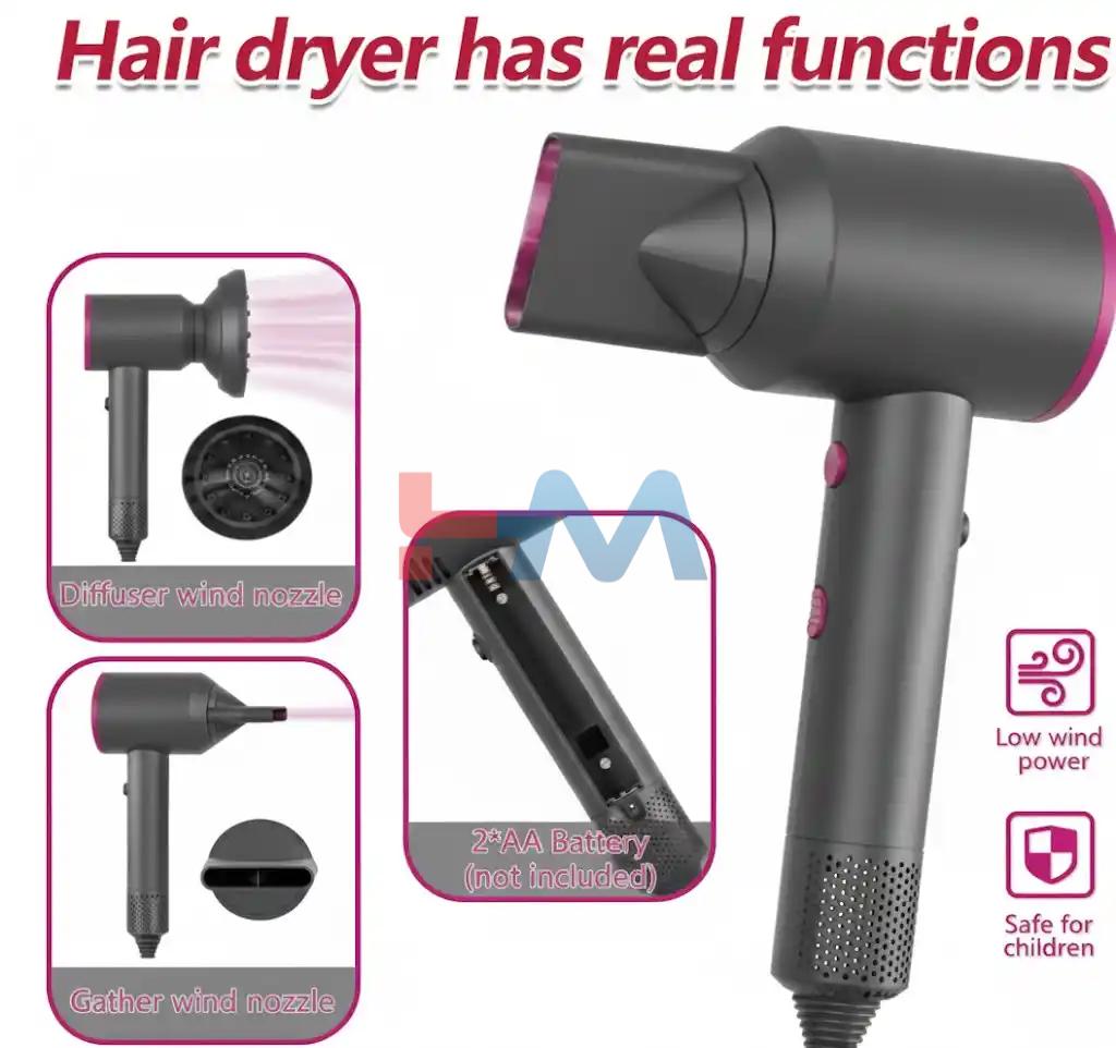 2 in 1 Electric Hair Dryer light & Sound