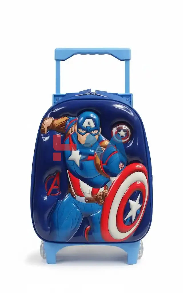 3D Captain AmericaTrolly BackPack (14 Inch)