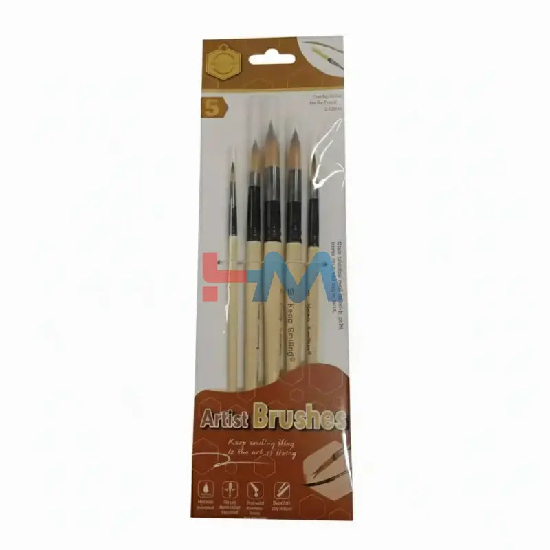 Keep Smiling Artist Brushes Set -5Pc