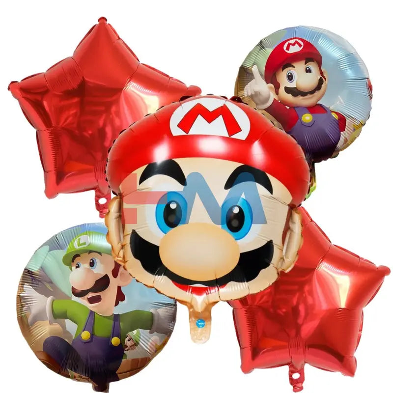 5Pcs Foil Balloons Set Boys Characters