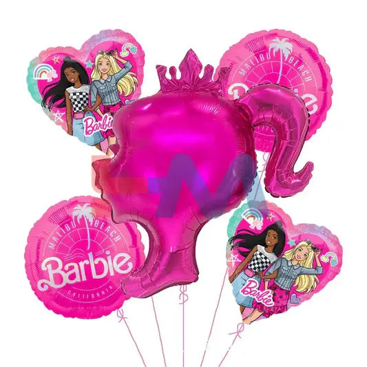 5Pcs Foil Balloons Set Girls Characters