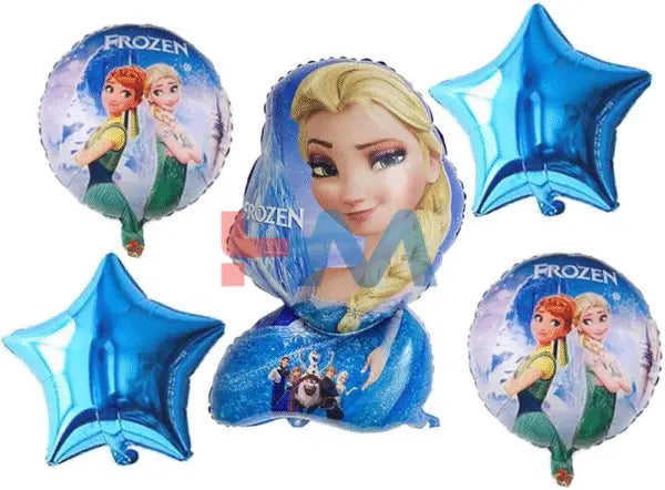 5Pcs Foil Balloons Set Girls Characters