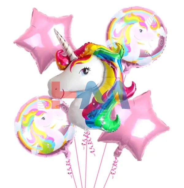 5Pcs Foil Balloons Set Girls Characters