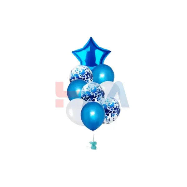 9 PC Foil Set (Star, Heart Shaped & Confetti Filled Balloons)