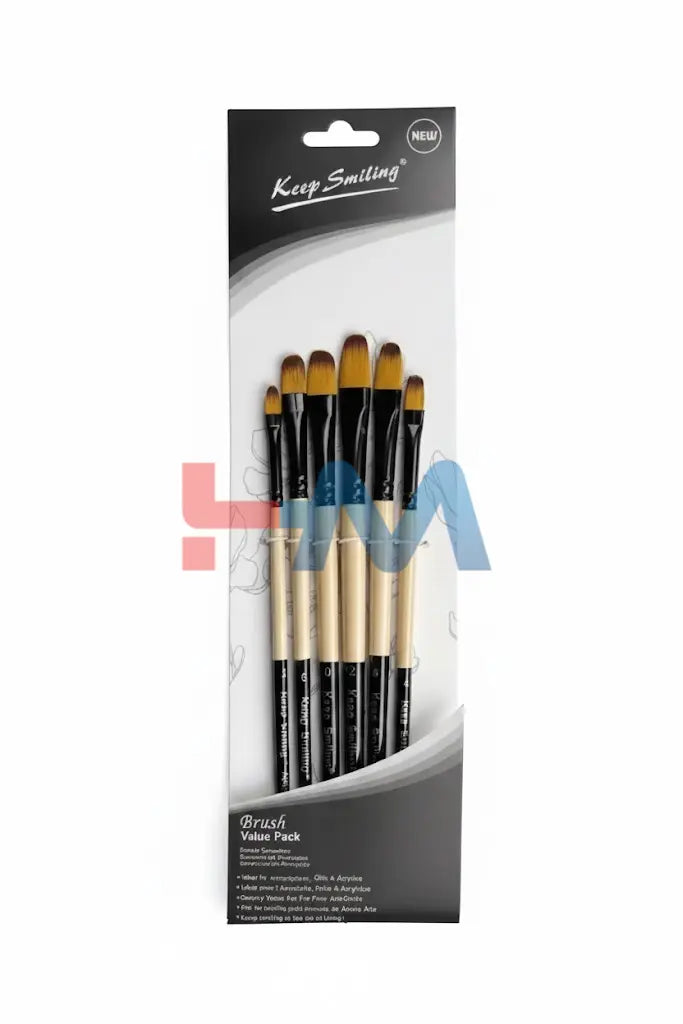 Keep Smiling Artist Brushes Set -6Pc