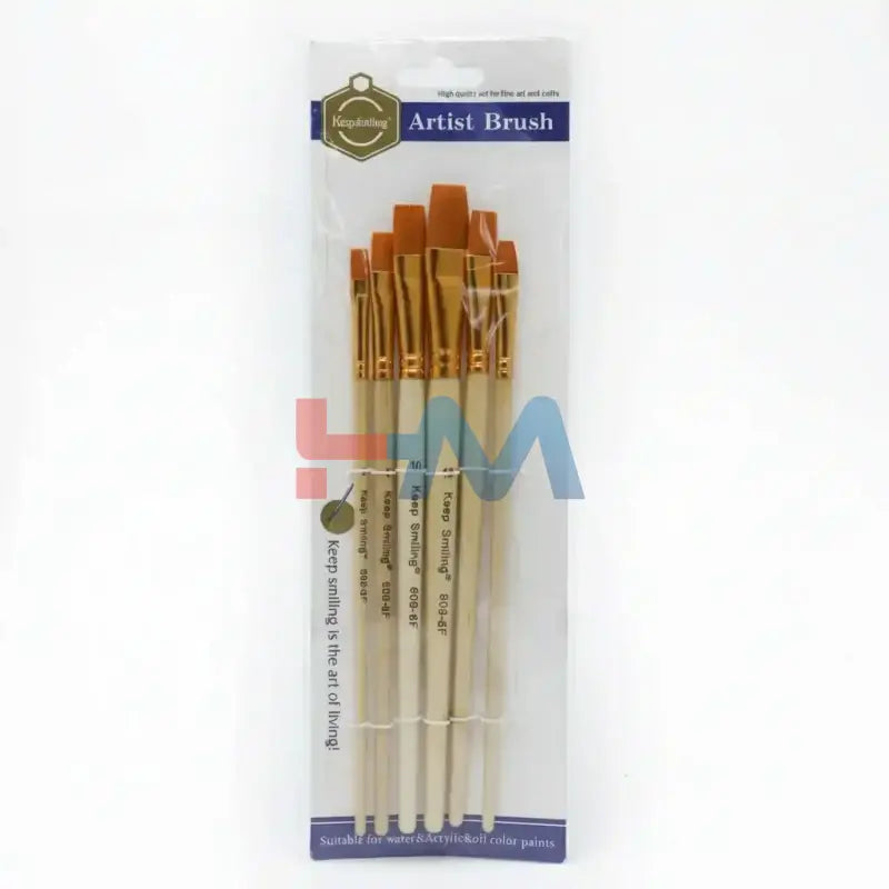 Keep Smiling Artist Brushes Set -6Pc