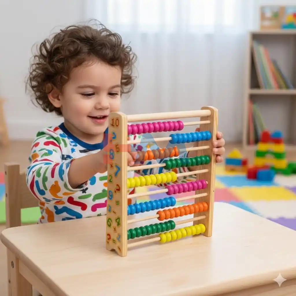Abacus Calculating Wooden 10 Row Toy