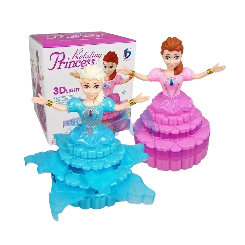 Beautiful Rotating Princess Doll Light and Music(MultiColor)