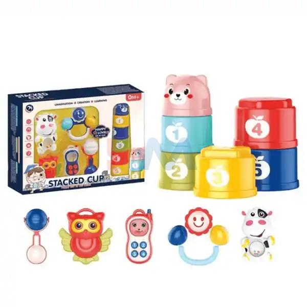 Baby Stack Rattle Cup Set