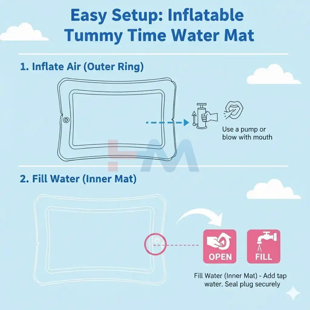 Inflatable Baby Water Play Mat for Infants & Kids