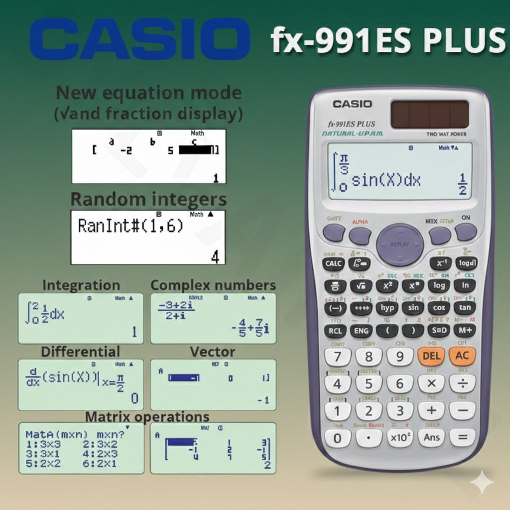 Casio Scientific Calculator FX-991ES Plus (417 Functions)