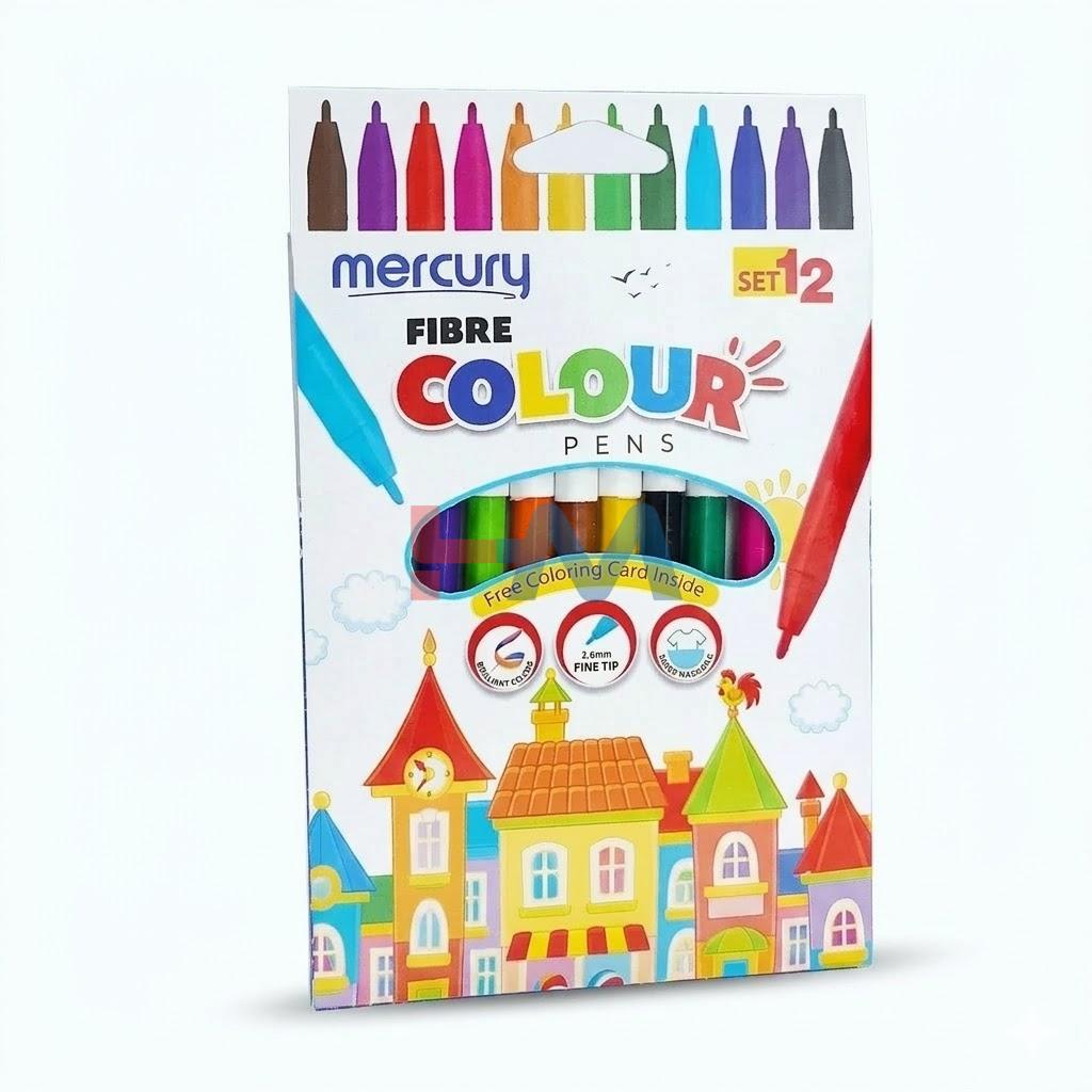 Mercury Fiber Multi Color Markers Pack of 12