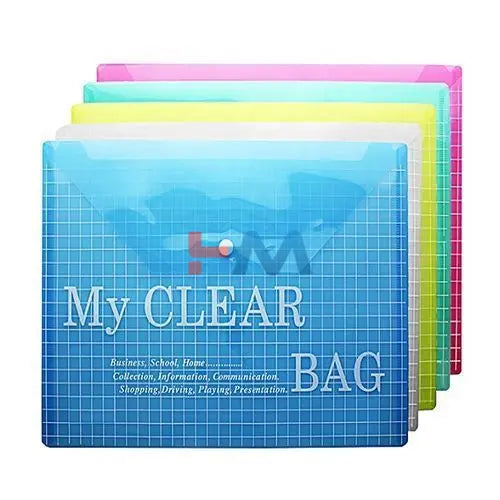 My Clear Bag Transparent Button Folder Legal Size (W209FC)