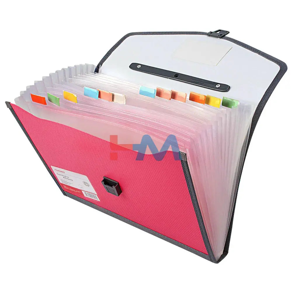 Plastic Expanding Bag File Folder 13 Section Pockets with Handle