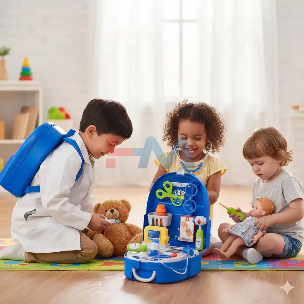 Interactive Little Doctor Medical Suitcase/Backpack For Kids - 18 Pcs