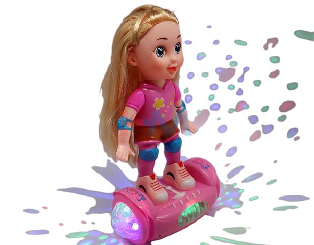 Kids' Interactive Roller Doll with Automatic Rotation and Flashing Wheels – Best Gift Toy