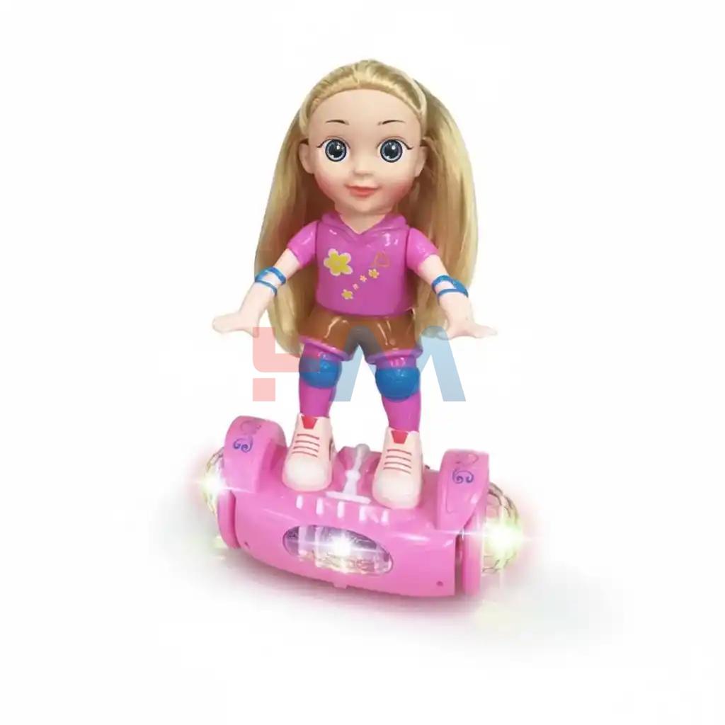 Kids' Interactive Roller Doll with Automatic Rotation and Flashing Wheels – Best Gift Toy