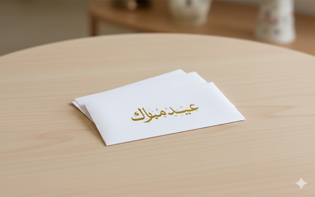 Elegant Eid Mubarak Greeting Card Envelope Pack of 10