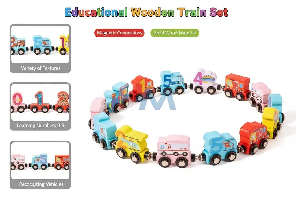 Educational Number Wooden Small Train