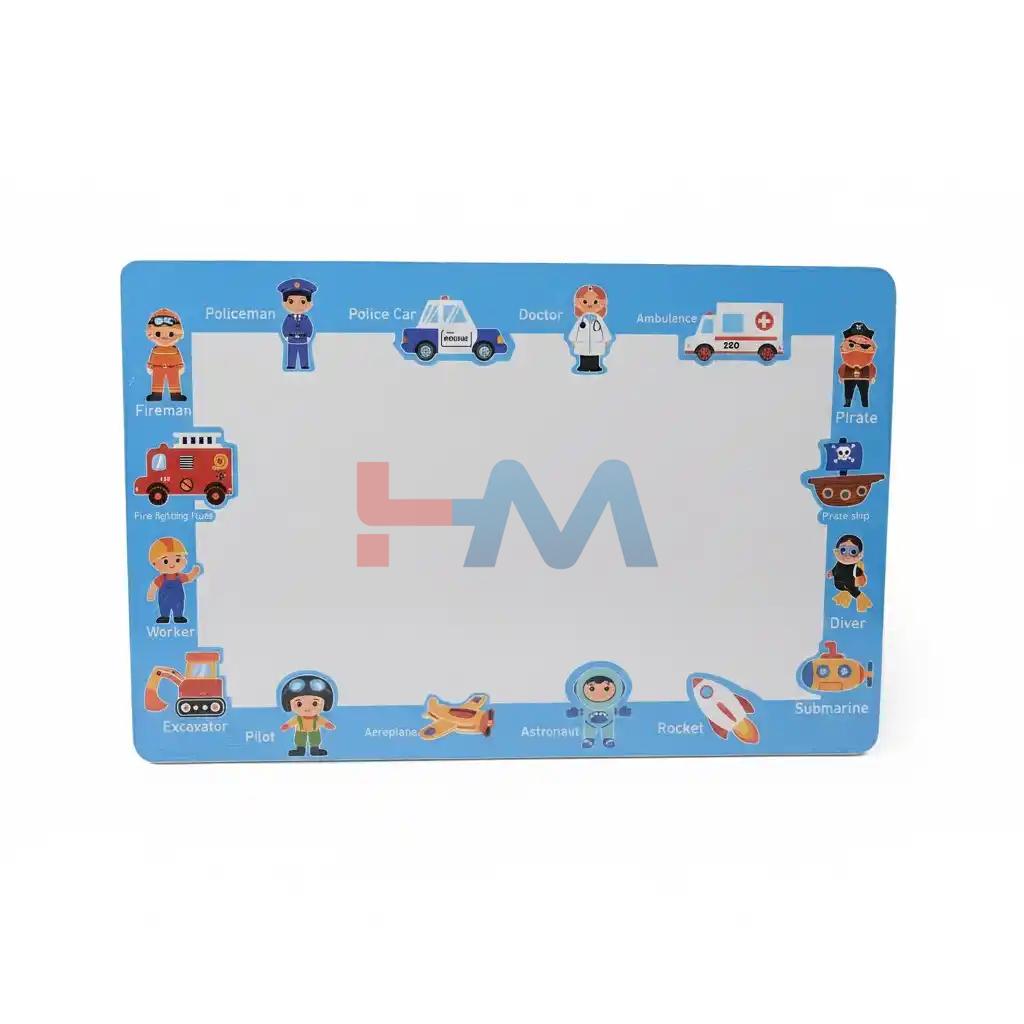 Premium Wooden Dual-Function Activity Board – Puzzle & Drawing