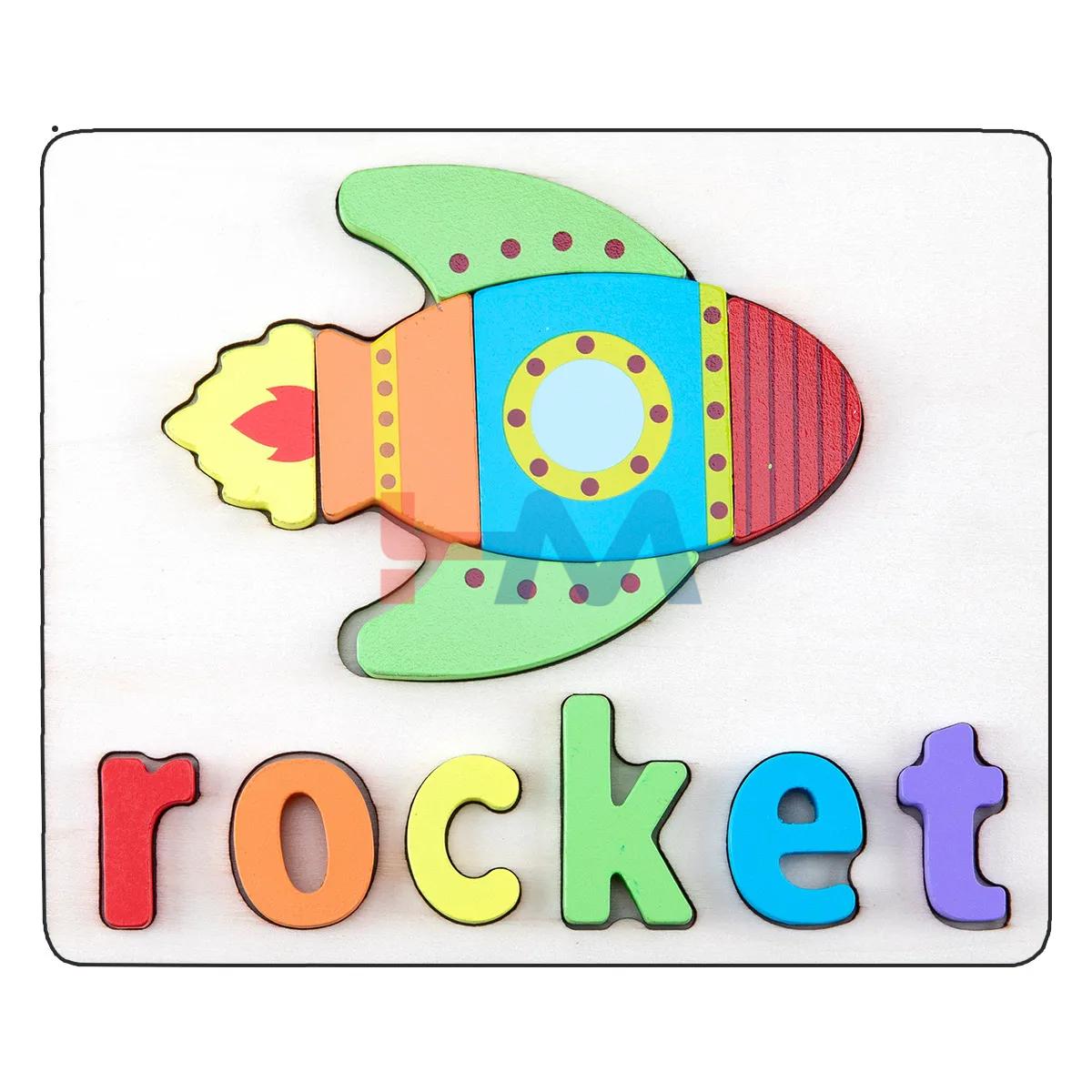 Educational Rocket Wooden Puzzel For Kid