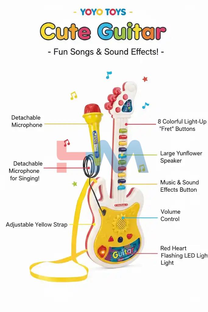 Guitar Musical Toy with Microphone