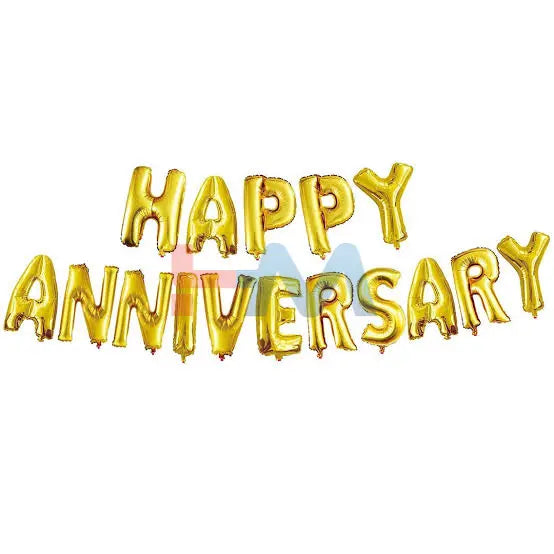 Happy Anniversary Foil Balloons in Multiple Colors