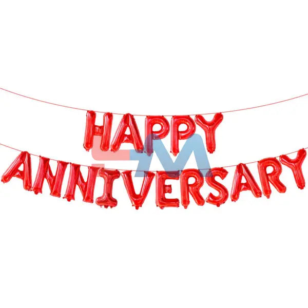 Happy Anniversary Foil Balloons in Multiple Colors